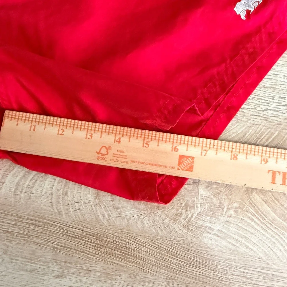 The Normal Brand Swim Trunks Mens M Red Embroidered Bear Logo Mesh Lined‎ Pocket